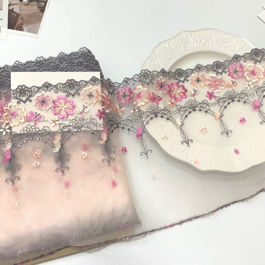 FREEDOMBEAUTY | In-stock macaron arch court-style butterfly embroidery mesh lace accessories decorative design apparel