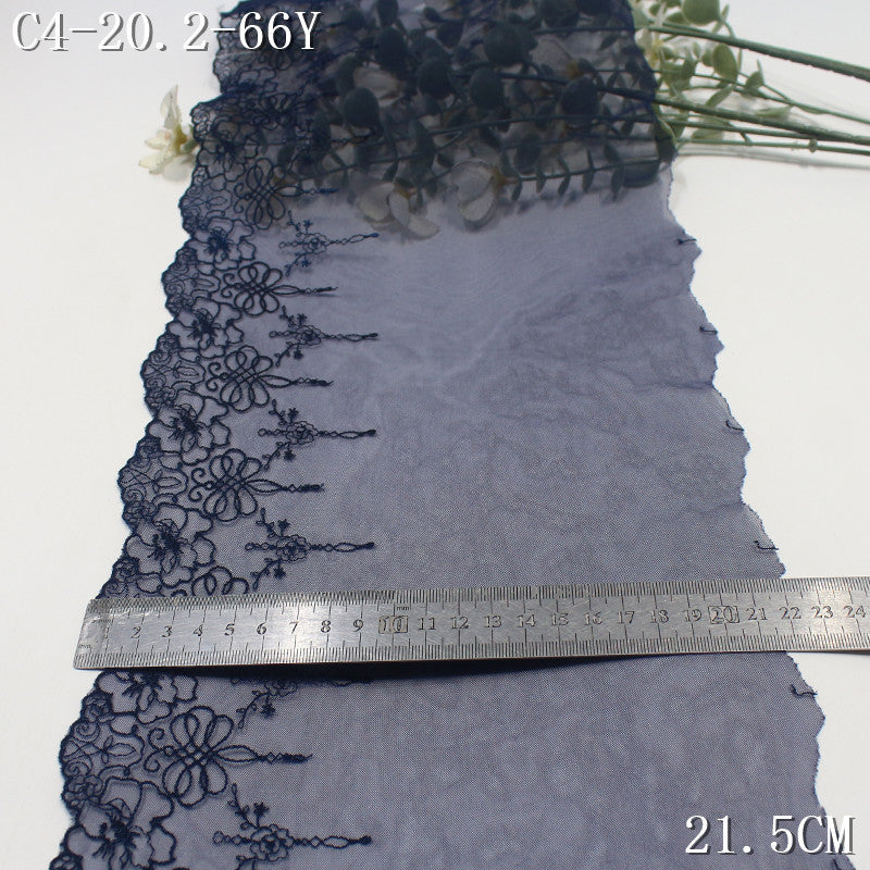 FREEDOMBEAUTY | European Vintage Indigo Mesh Embroidered Lace 21.5cm Dress Accessories Lace Accessories