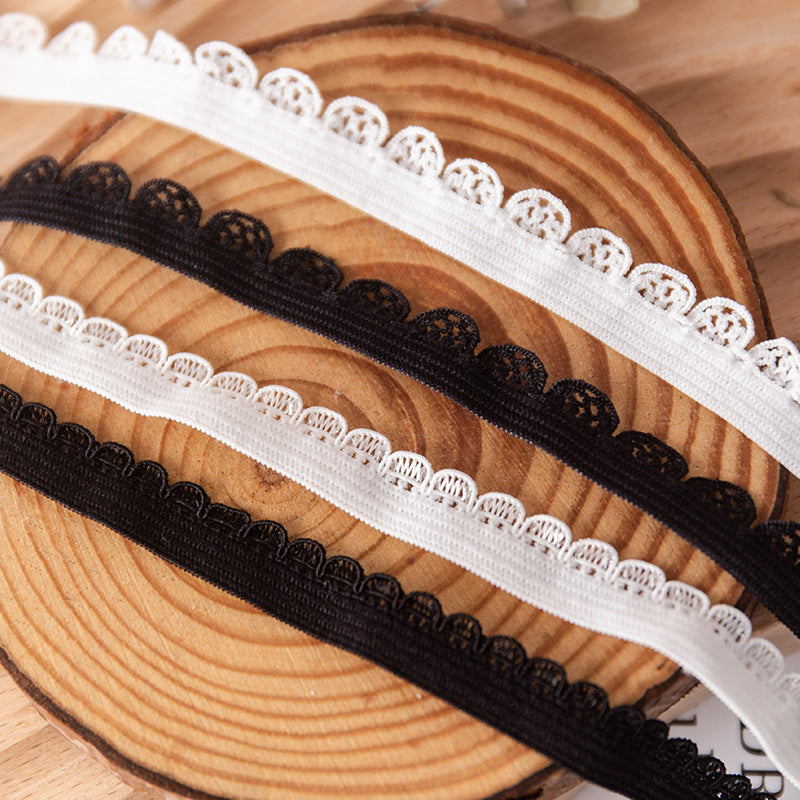 FREEDOMBEAUTY | Manufacturer supplies 1.0 cm white black mesh bud with nail flower bud with mesh bud with clothing underwear elastic band