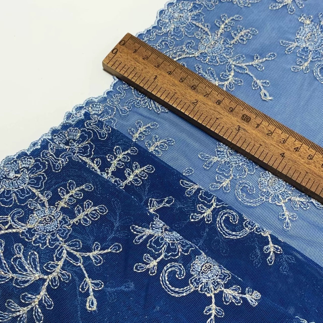 FREEDOMBEAUTY | In stock, double-sided heavy industry silver thread elastic mesh embroidery lace accessories decorative fabric design DIY clothing