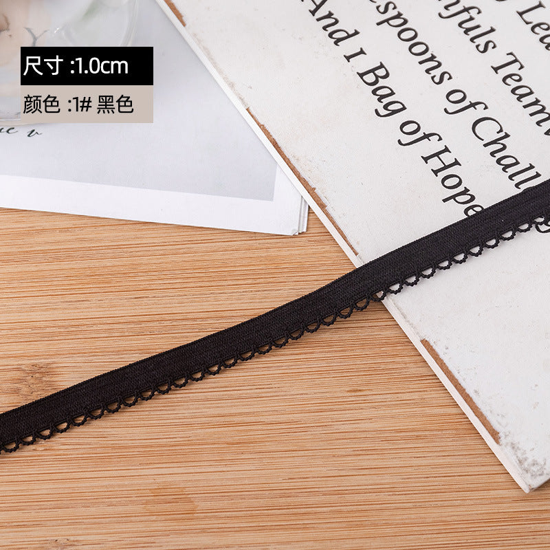 FREEDOMBEAUTY | Manufacturer supplies 1.0 cm flower bud flat belt, white nylon knitted dental belt, high elastic underwear and underwear elastic band