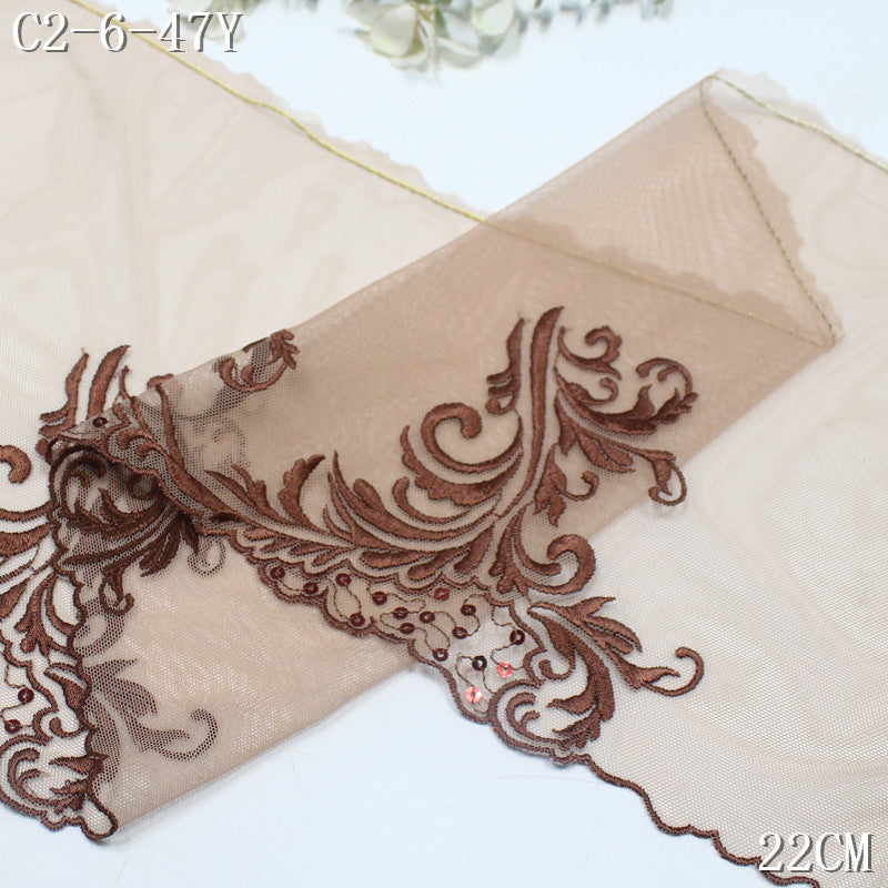 FREEDOMBEAUTY | Spot wholesale multi-color mesh, laser sequins, flower embroidery lace, drama costumes, dance costumes, ancient lace accessories DIY