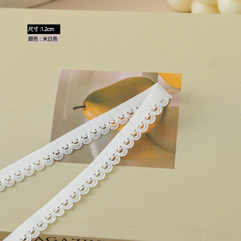 FREEDOMBEAUTY | Spot 1.2CM arched nylon elastane color elastic band DIY clothing women's hemming elastic band