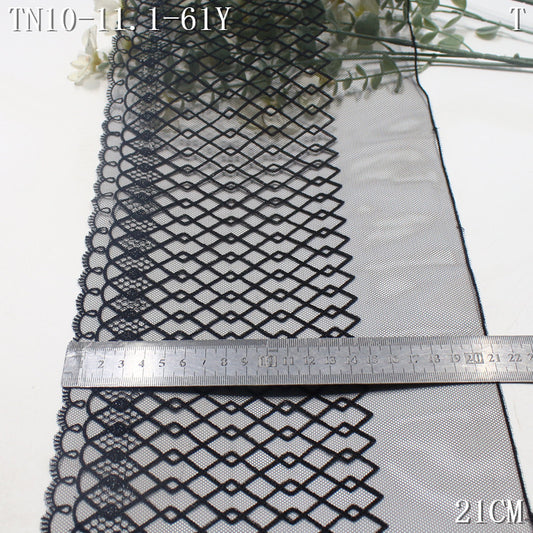 FREEDOMBEAUTY | Three-color silver geometric rhombus thread mesh embroidery lace, fashion home decor lace accessories