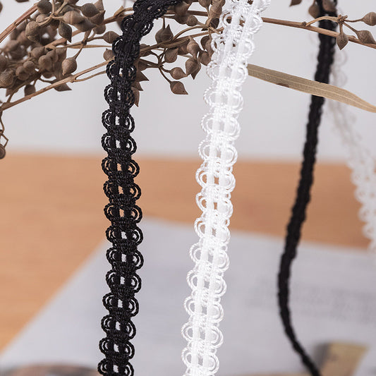 FREEDOMBEAUTY | Manufacturer supplies 1.3cm knitted white and black double bud belt, micro-elastic rope belt, clothing decorative elastic belt