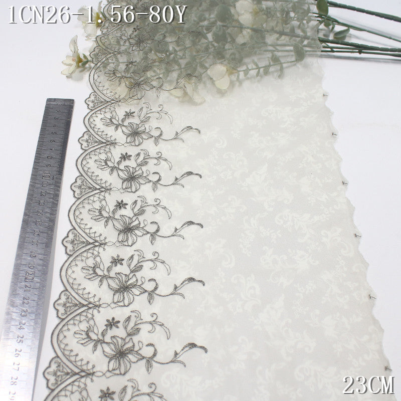 FREEDOMBEAUTY | [1Pack] Three-color printing mesh yarn embroidery lace classical pattern 23cm Hanfu ancient clothing fabric lace accessories DIY