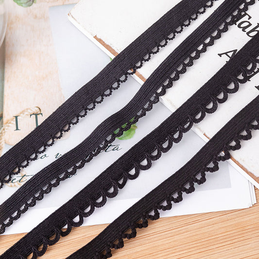 FREEDOMBEAUTY | Manufacturer supplies 1.0 cm flower bud flat belt, white nylon knitted dental belt, high elastic underwear and underwear elastic band