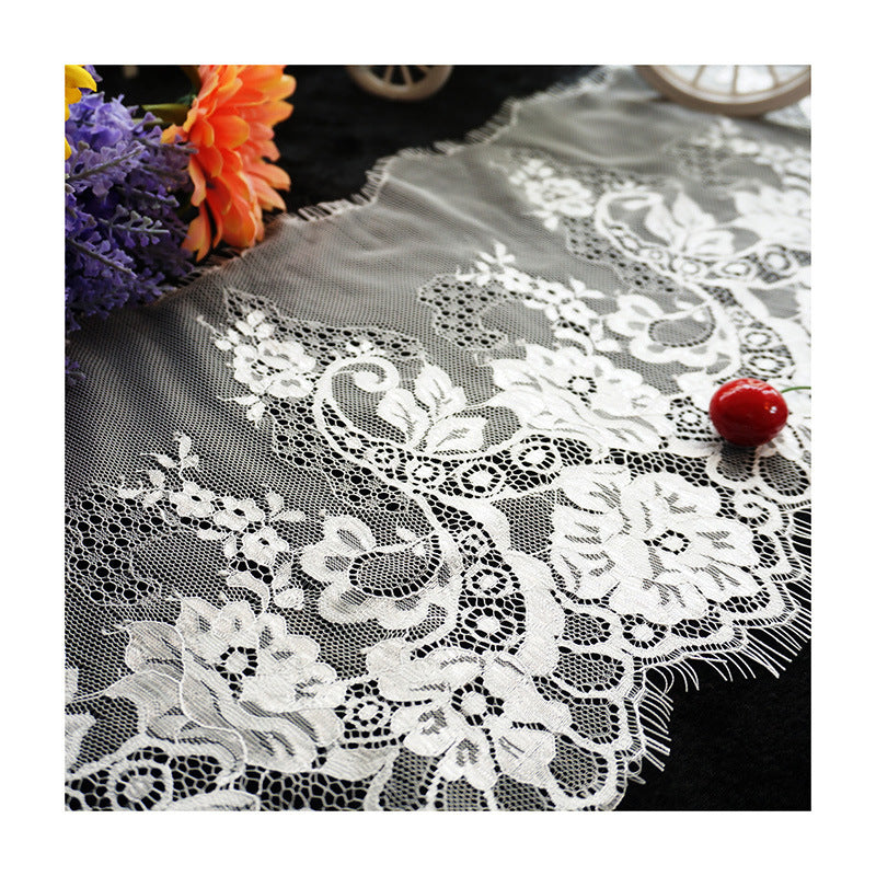 FREEDOMBEAUTY | 25cm factory direct sales Korean version lace black and white nylon silk lace DIY dyeable eyelash lace