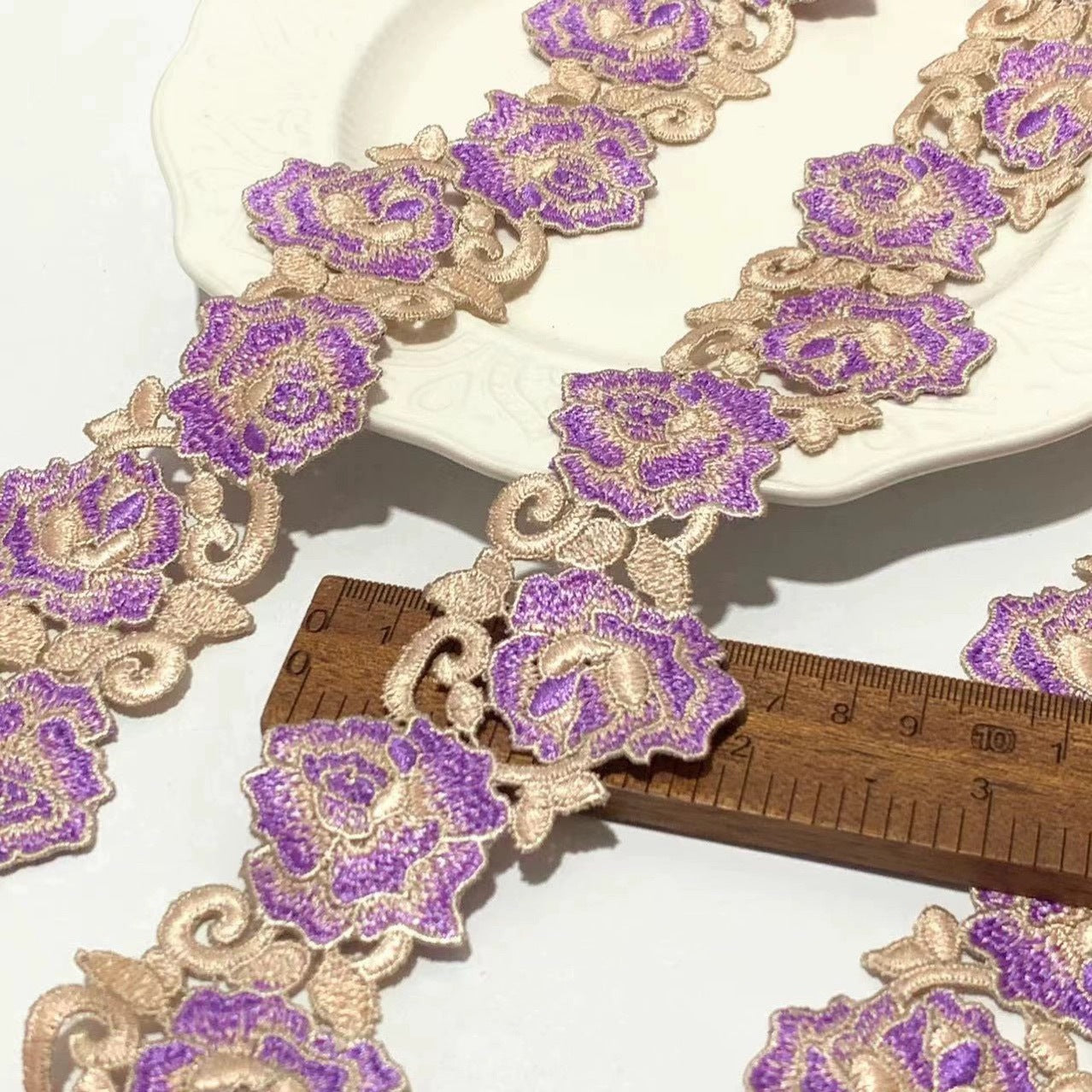 FREEDOMBEAUTY | Spot Heavy Industry Water Soluble Lace Embroidery Lace DIY Cheongsam Design Clothing Fabric