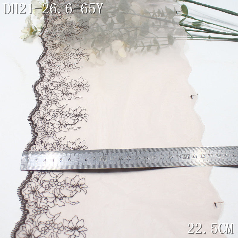 FREEDOMBEAUTY | [1Pack] Multi-color mesh embroidery lace exquisite flower embroidery lace 22.5cm clothing underwear lace accessories