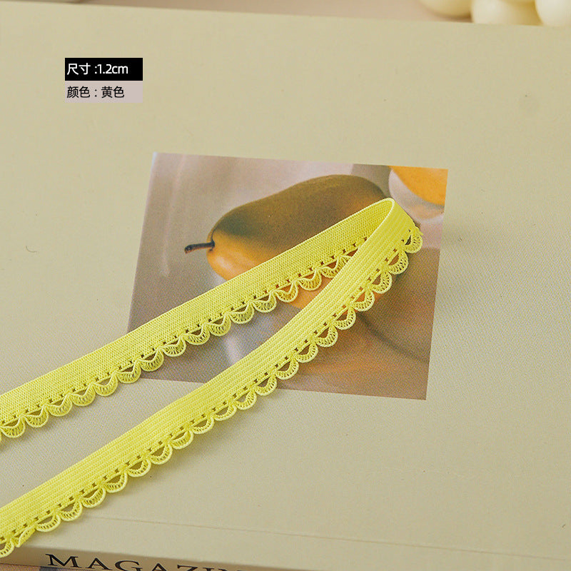 FREEDOMBEAUTY | Spot 1.2CM arched nylon elastane color elastic band DIY clothing women's hemming elastic band