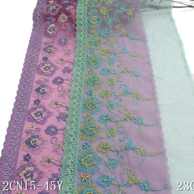 FREEDOMBEAUTY | Pastoral fresh fuchsia exquisite flower embroidered lace 23cm clothing accessories lace accessories