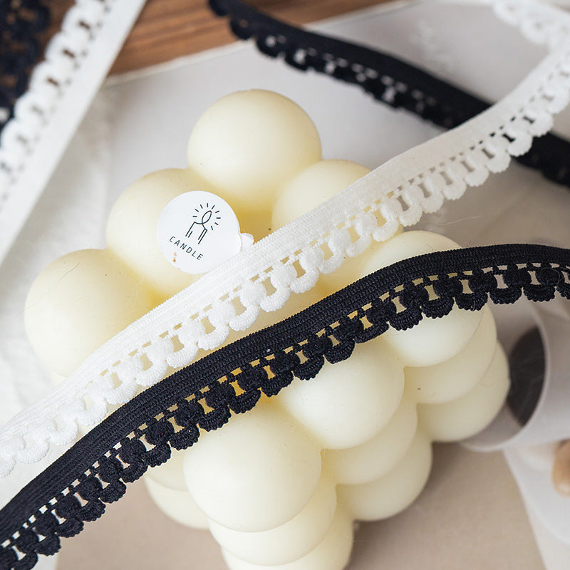 FREEDOMBEAUTY | Factory direct 1.2CM nylon elastic hollow bud belt DIY women's underwear edge pressing decorative elastic bud belt