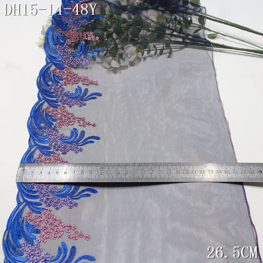 FREEDOMBEAUTY | Vintage flower branch dot three-color mesh embroidery lace, dress skirt home lace accessories