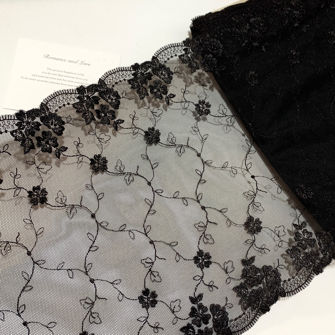 FREEDOMBEAUTY | Spot black and gray bilateral mesh embroidery lace accessories DIY design clothing fabric