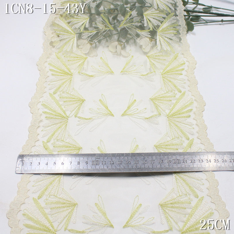 FREEDOMBEAUTY | [1Pack] Spring new shoots small fresh and tender yellow mesh embroidery lace, skirt dress DIY merchandise lace accessories