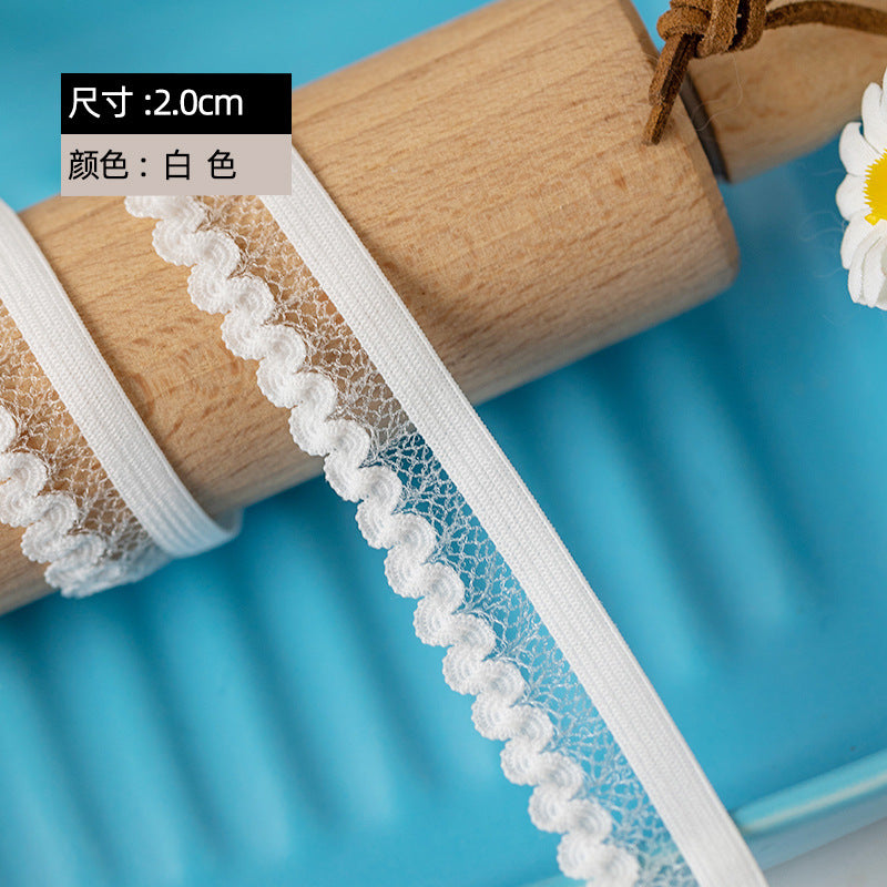 FREEDOMBEAUTY | Factory Direct 2.0CM White Spot Elastic Fish Wave Elastic Band DIY Clothing Elastic Band