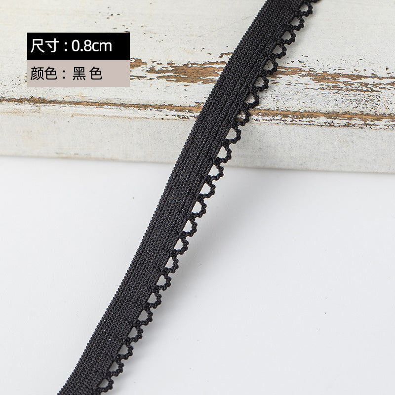 FREEDOMBEAUTY | Factory direct 0.8/1 fine bud nylon elastic band black and white spot women's underwear children's underwear edge band