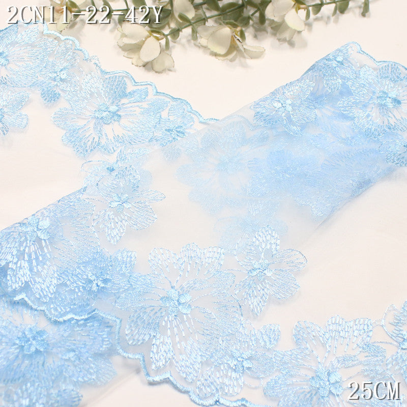 FREEDOMBEAUTY | Classic two-color bilateral flower light mesh embroidery lace 25cm clothing home lace accessories
