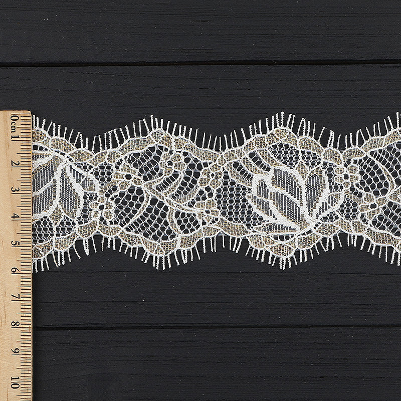 FREEDOMBEAUTY | [no- stretch] Gold thread eyelash lace, nylon silk elastic lace edge, high-end lace accessories for home textile clothing