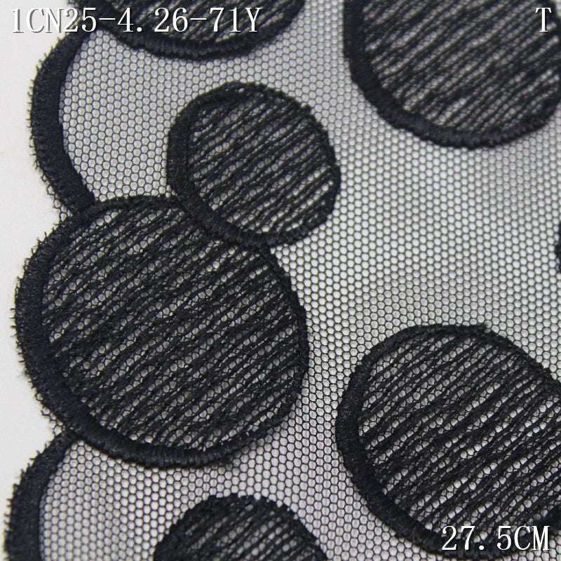 FREEDOMBEAUTY | [1Pack] Simple and stylish bilateral round pattern mesh embroidery lace 20cm decoration jewelry lace accessories