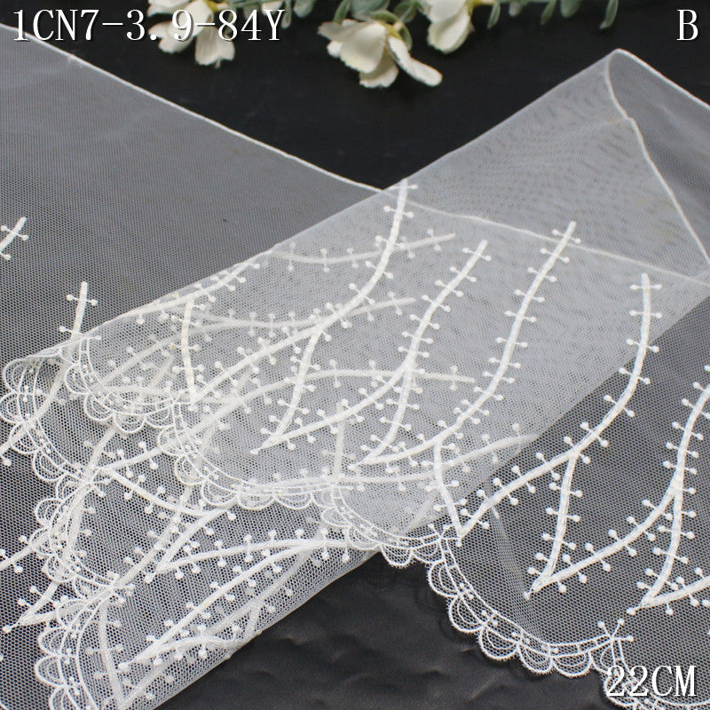 FREEDOMBEAUTY | 's simple grass single-wave light mesh embroidery lace, Mori clothing skirt hair accessories lace accessories