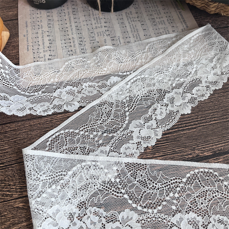 FREEDOMBEAUTY | Factory direct sales, French elegant flower type hollow straight edge 9CM high elastic lace accessories DIY handmade