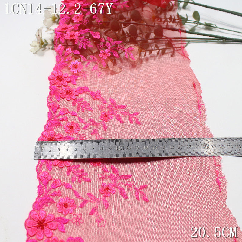 FREEDOMBEAUTY | Rose red mesh embroidery lace exquisite three-dimensional flowers, clothing skirt handmade DIY lace accessories
