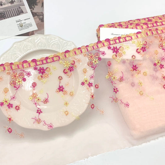 FREEDOMBEAUTY | Spot Macaron Chiffon Embroidery Lace Accessories Decorative Fabric Design DIY Apparel
