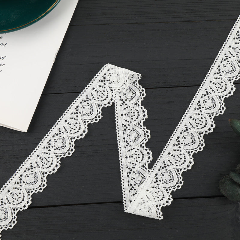 FREEDOMBEAUTY | [stretch] white lace lace, unilateral hollow lace edge, dress Lolita clothing lace accessories, spot