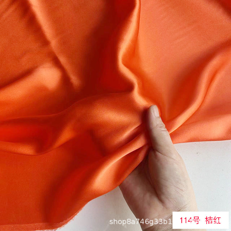 FREEDOMBEAUTY | 114 m width 16 mmi silk plain crepe satin clothing fabric 100 mulberry silk dress hair band eye mask fabric multi-color