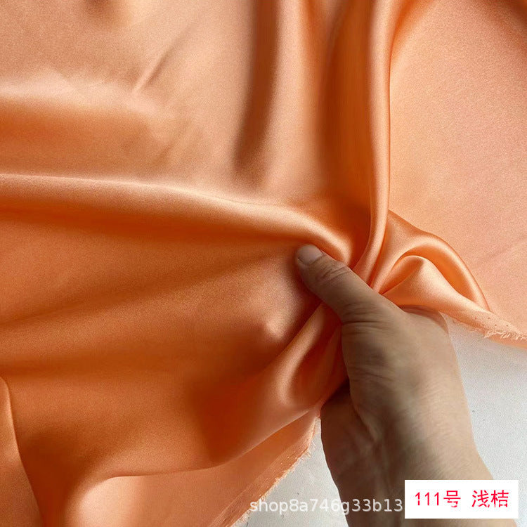 FREEDOMBEAUTY | 114 m width 16 mmi silk plain crepe satin clothing fabric 100 mulberry silk dress hair band eye mask fabric multi-color