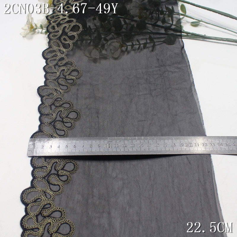 FREEDOMBEAUTY | Vintage high-grade geometric roll grass pattern bright cloth embroidery lace, Chinese cheongsam clothing lace accessories