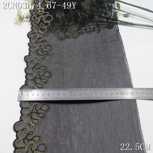 FREEDOMBEAUTY | Vintage high-grade geometric roll grass pattern bright cloth embroidery lace, Chinese cheongsam clothing lace accessories