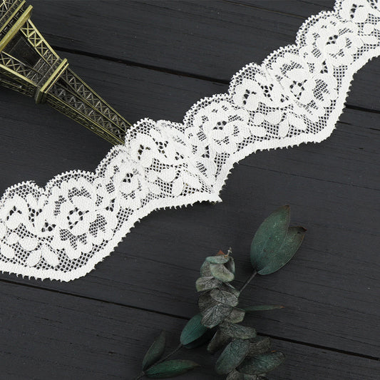 FREEDOMBEAUTY | [stretch] Nylon silk lace 4cm wavy lace edge, children's clothing small fresh lace accessories
