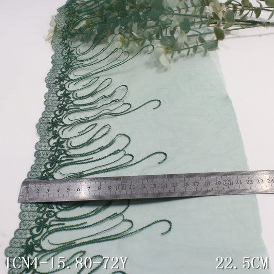 FREEDOMBEAUTY | Turquoise mesh embroidered lace rattan pattern 22.5cm dress fashion skirt lace accessories