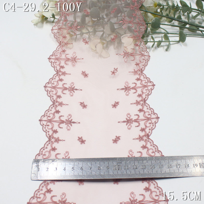 FREEDOMBEAUTY | Color mesh embroidery lace bilateral French pattern, Lolita skirt children's lace accessories