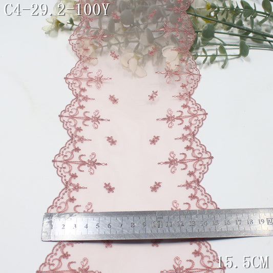 FREEDOMBEAUTY | Color mesh embroidery lace bilateral French pattern, Lolita skirt children's lace accessories