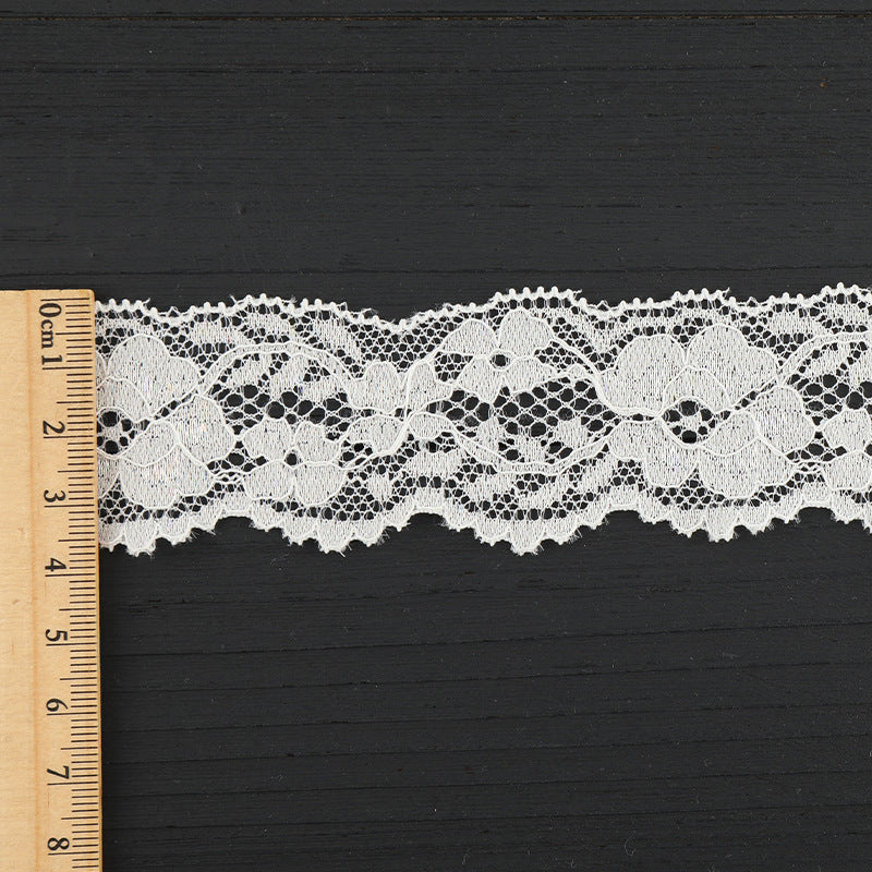 FREEDOMBEAUTY | [stretch] nylon silk lace, warp knitted elastic lace edge, wedding dress lace accessories, factory spot