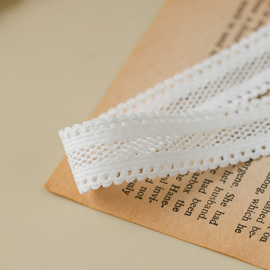 FREEDOMBEAUTY | Factory Direct 1.8CM Elastic Mesh Elastic Band White Spot, Women's Skirt Nylon Lace Elastic Band