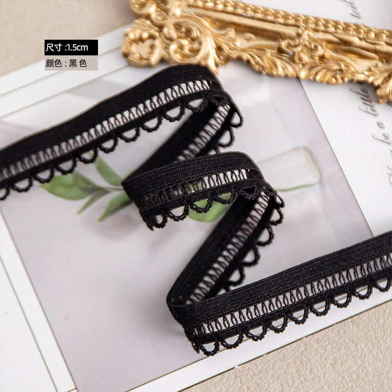 FREEDOMBEAUTY | Factory direct 1.5CM hollow rope broken bud nylon elastic belt DIY clothing underwear elastic webbing