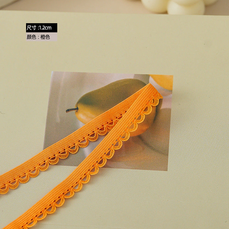 FREEDOMBEAUTY | Spot 1.2CM arched nylon elastane color elastic band DIY clothing women's hemming elastic band