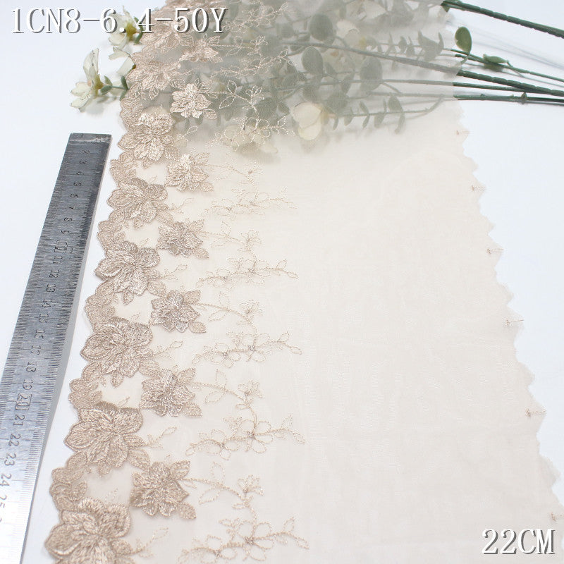 FREEDOMBEAUTY | Naked skin tone mesh embroidery lace Japanese and Korean flowers, clothing underwear bra lace accessories