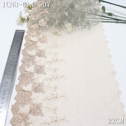 FREEDOMBEAUTY | Naked skin tone mesh embroidery lace Japanese and Korean flowers, clothing underwear bra lace accessories