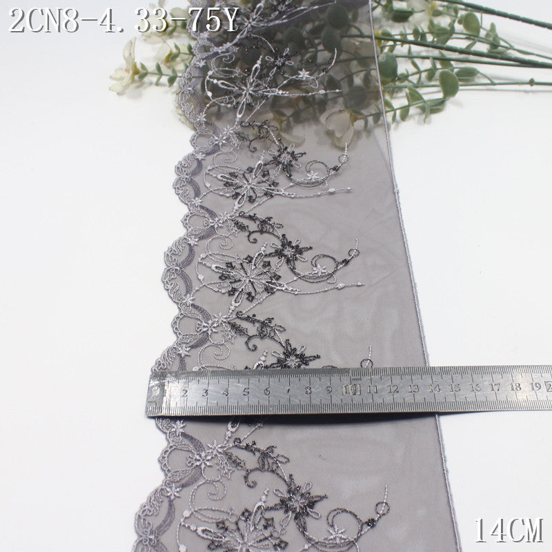 FREEDOMBEAUTY | [1Pack] French exquisite gold and silver thread beautiful pattern mesh embroidery lace, high-end dress decoration accessories