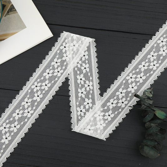 FREEDOMBEAUTY | [stretch] 5.5cm white lace, non-elastic nylon lace, home textile Lolita lace accessories