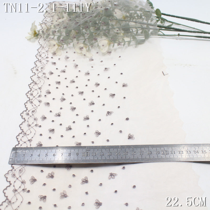 FREEDOMBEAUTY | [1Pack] Simple color mesh embroidery lace scattered with small flowers, light skirt children's neckline DIY lace accessories