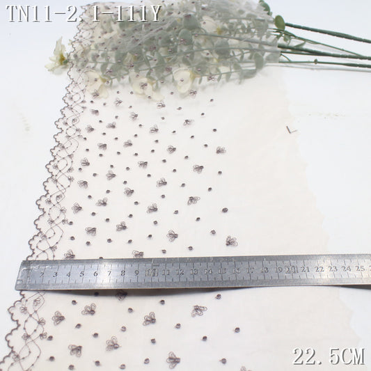 FREEDOMBEAUTY | [1Pack] Simple color mesh embroidery lace scattered with small flowers, light skirt children's neckline DIY lace accessories