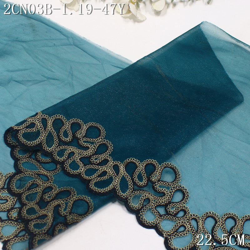 FREEDOMBEAUTY | Vintage high-grade geometric roll grass pattern bright cloth embroidery lace, Chinese cheongsam clothing lace accessories