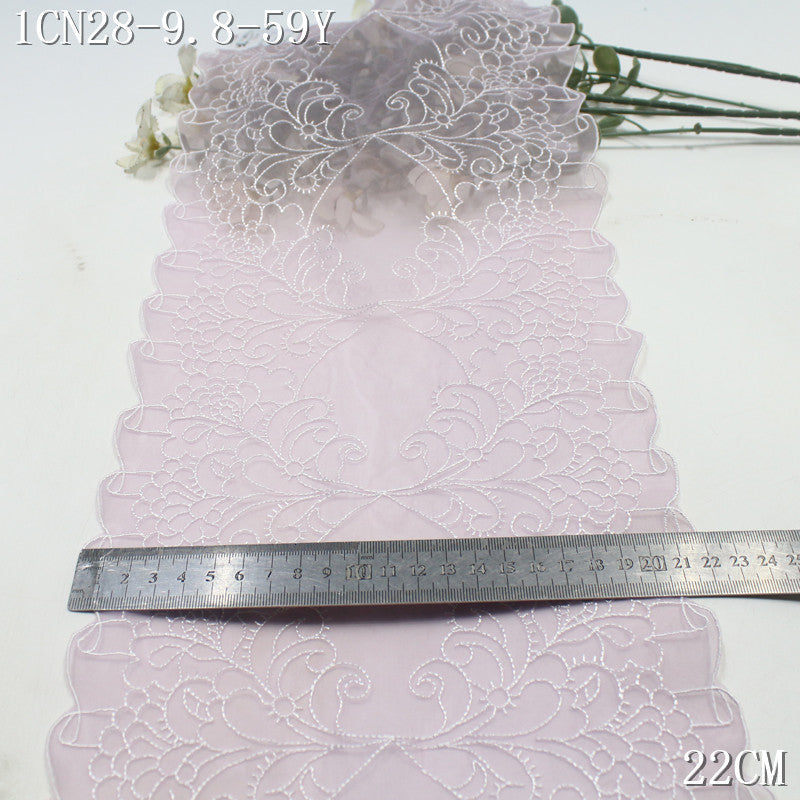FREEDOMBEAUTY | [1pack] European retro roll grass pattern line mesh embroidery lace 22cm court dress neckline lace accessories
